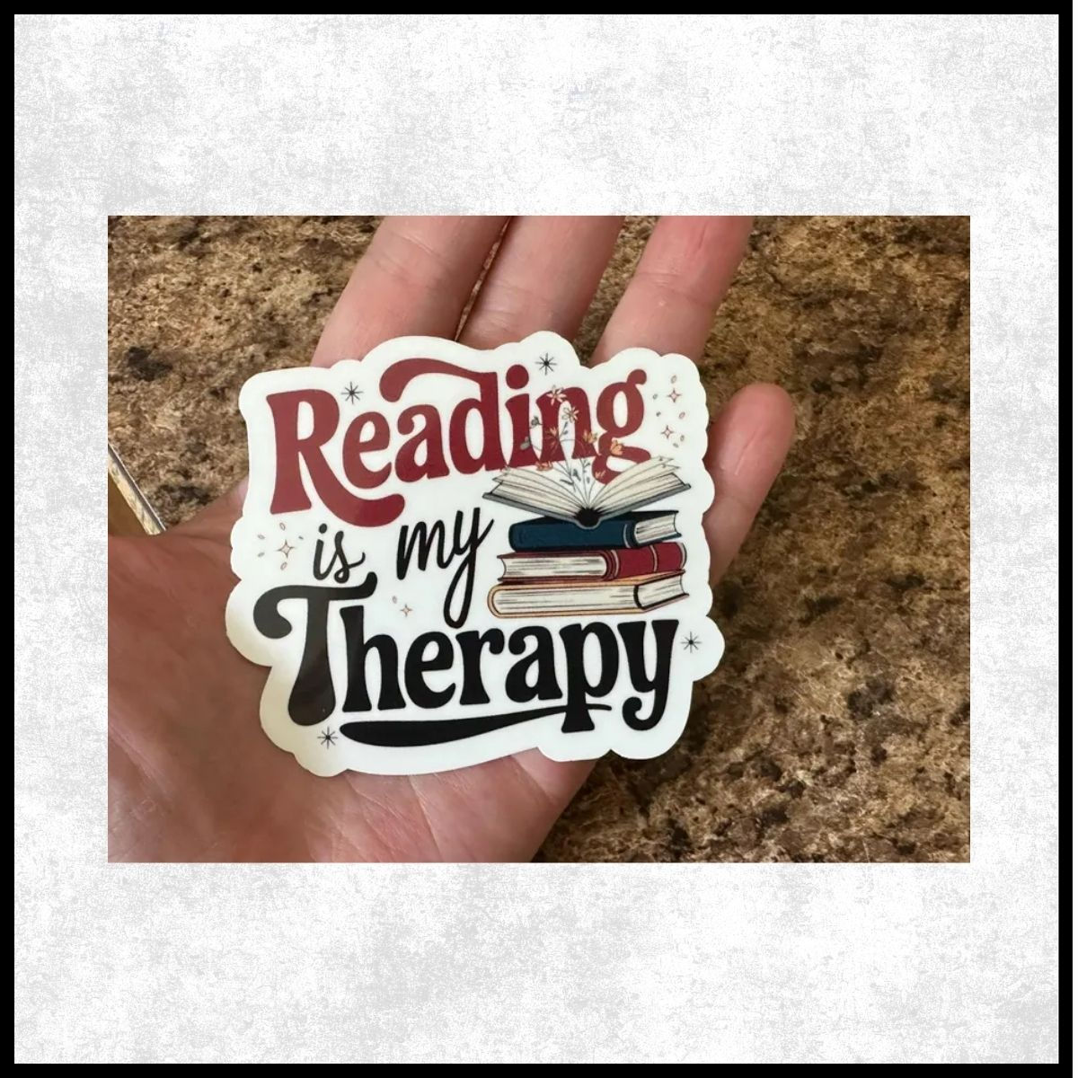 Reading Therapy Vinyl Sticker: Water Resistant