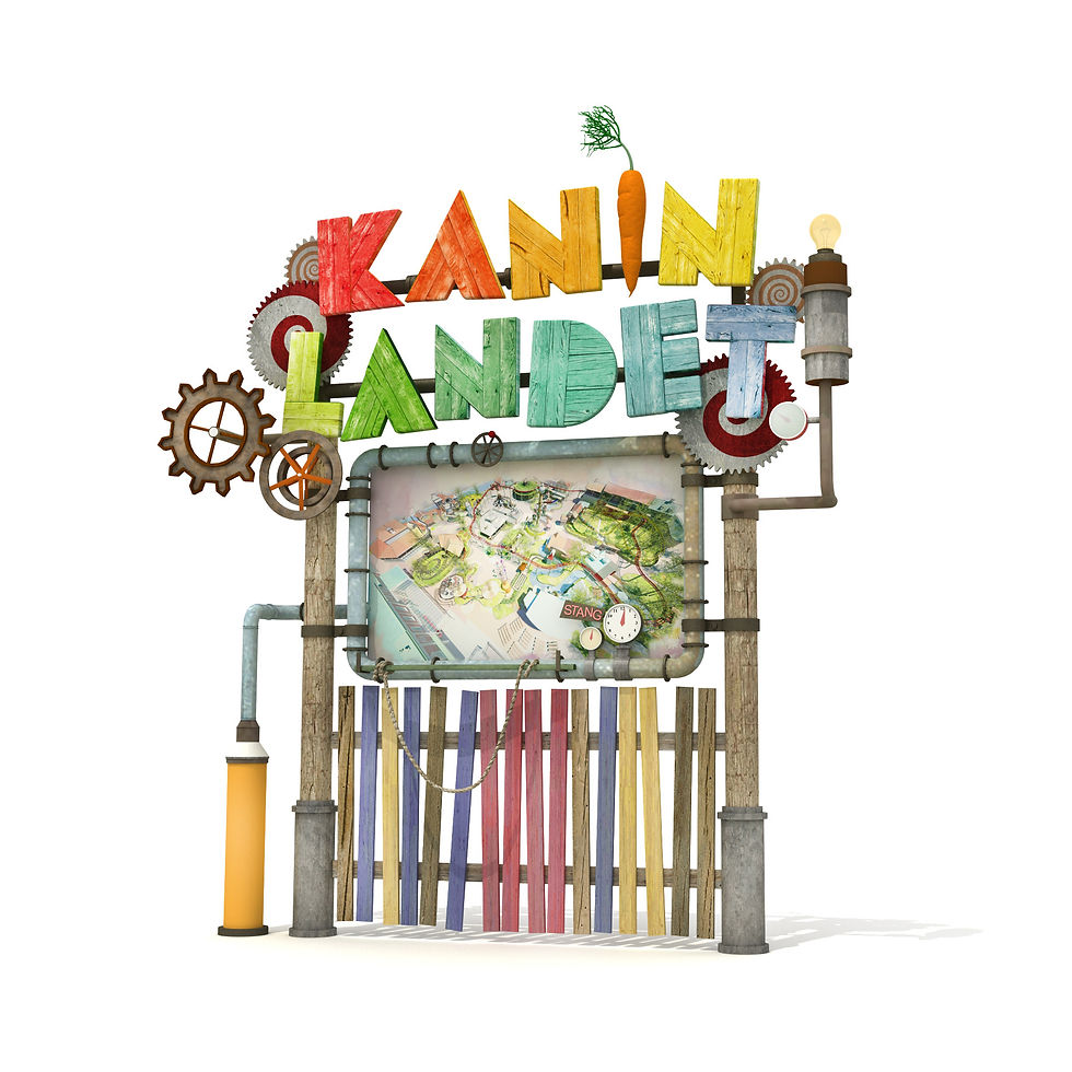 Kaninlandet 3D Sign
