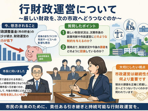 前市長体制での最後の一般質問を終えて