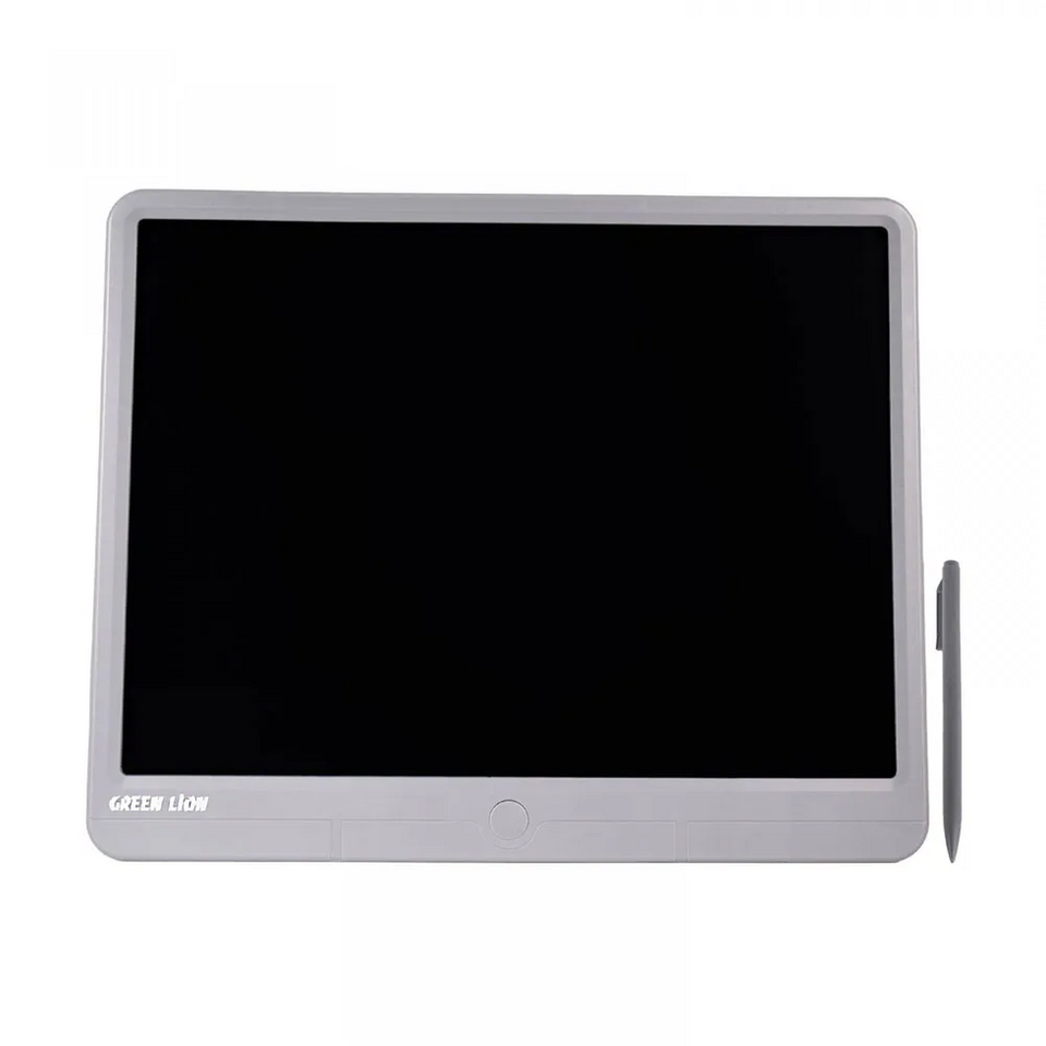 White digital display device with black screen, slim frame and side control buttons, shown front-facing on a white background.