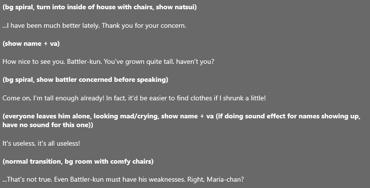 Snippet of Script
