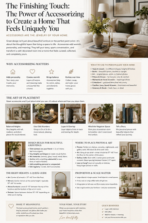 Images showing how to accessorize a person's home environment
