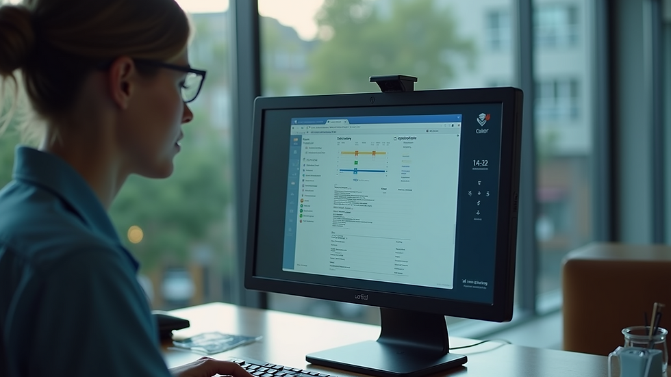 Eye-level view of an AI receptionist's interface displaying a scheduling option