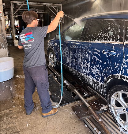 Full‑service wash that hand presprays to break down stubborn, heavy dirt before the brushless automatic wash cleans your vehicle to a bright, sparkling finish.
