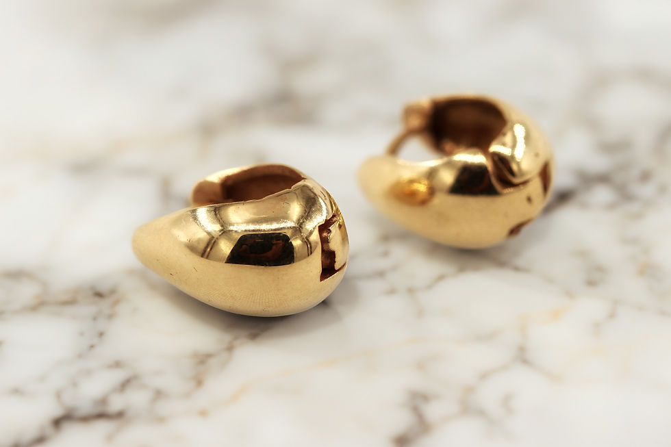 Pear Shape Huggie Earrings