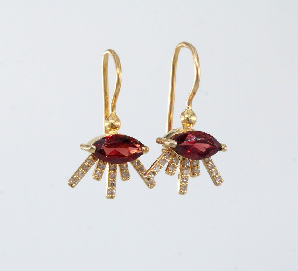 Mozambique Garnet and Diamonds Earrings