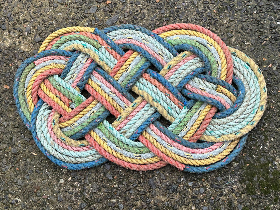 Tenby Ocean Plait salvaged rope bath or door mat