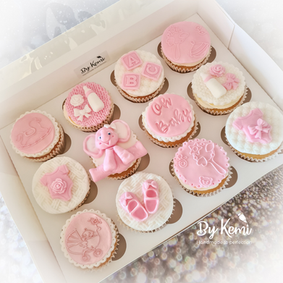 Pink Baby Shower Cupcakes