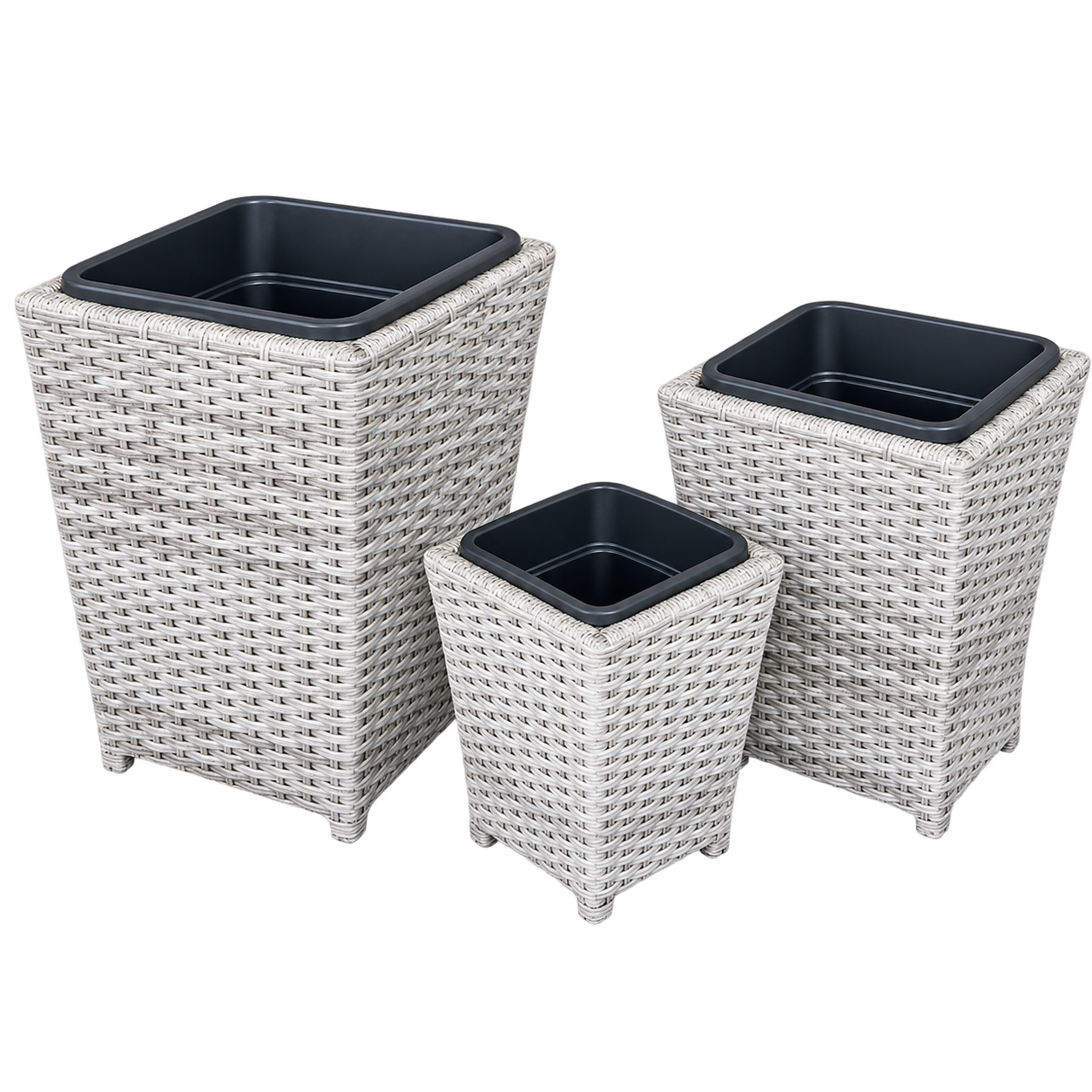 Graduated Woven-Look Square Planter Set - RT-203