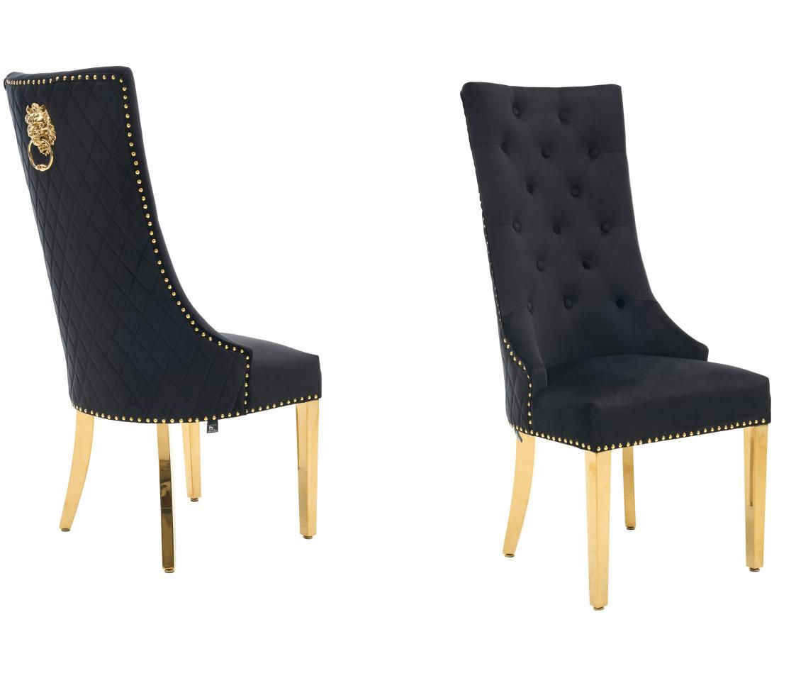 High-Back Tufted Lion-Knocker Dining Chair - ZB5252G