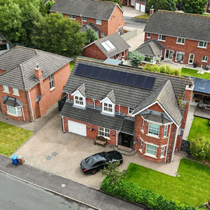 Domestic house with solar panels installed by Solarfix