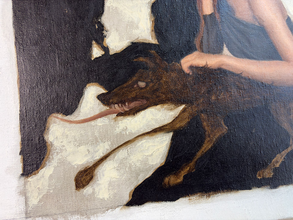 Thumbnail: "Loba Negra" oil study