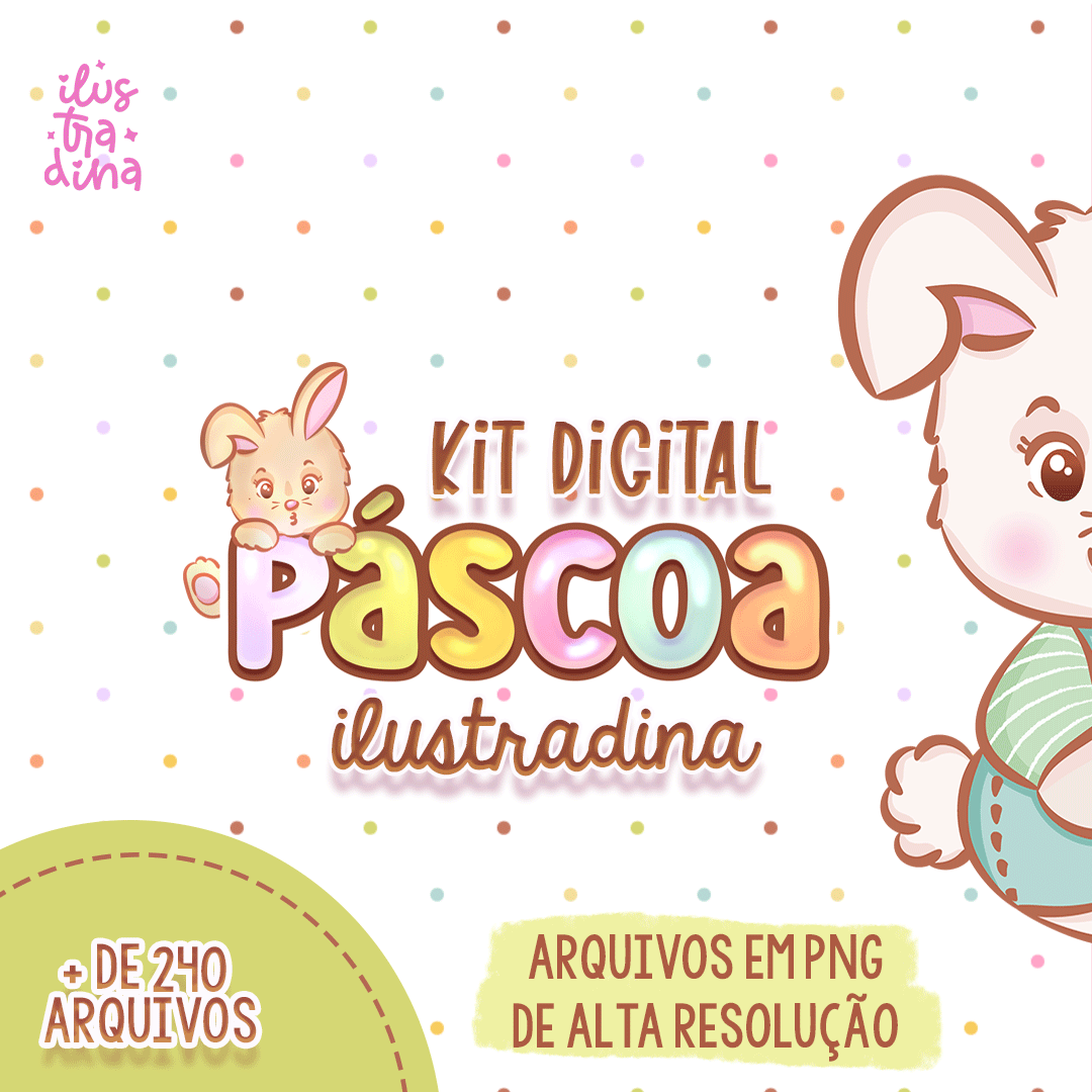 Kit Digital Páscoa ilustradina