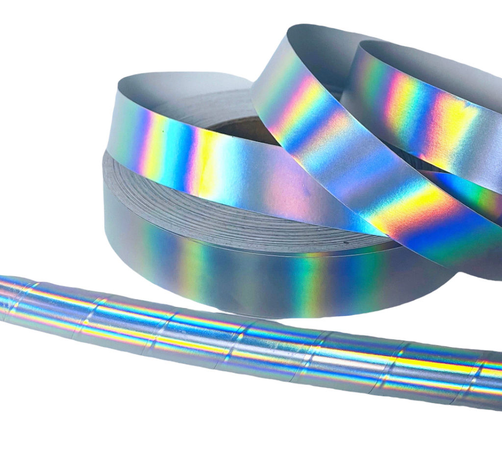 Matte Silver Rainbow Sheen Taped Hoop