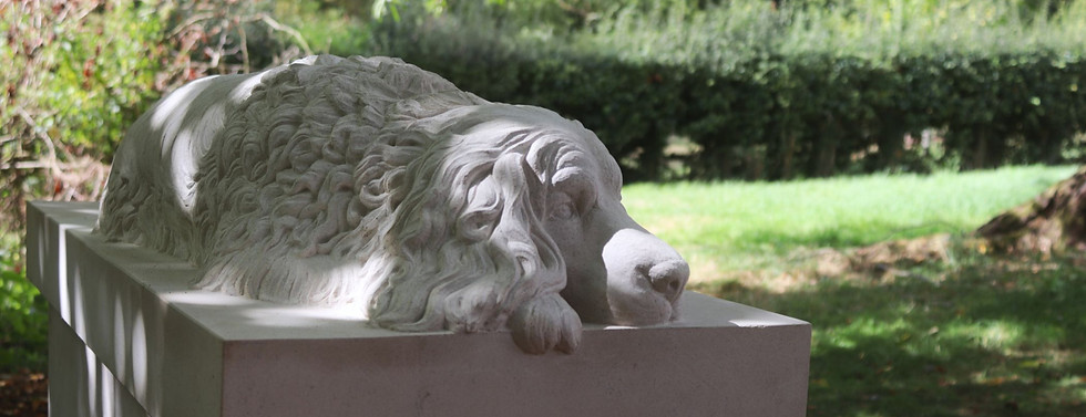 Stone Spaniel Installed in Garden