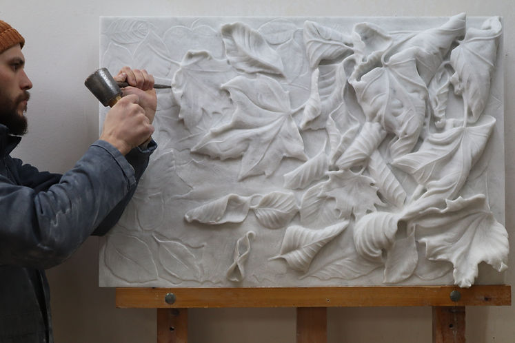 Marble Leaves | London Stone Carving