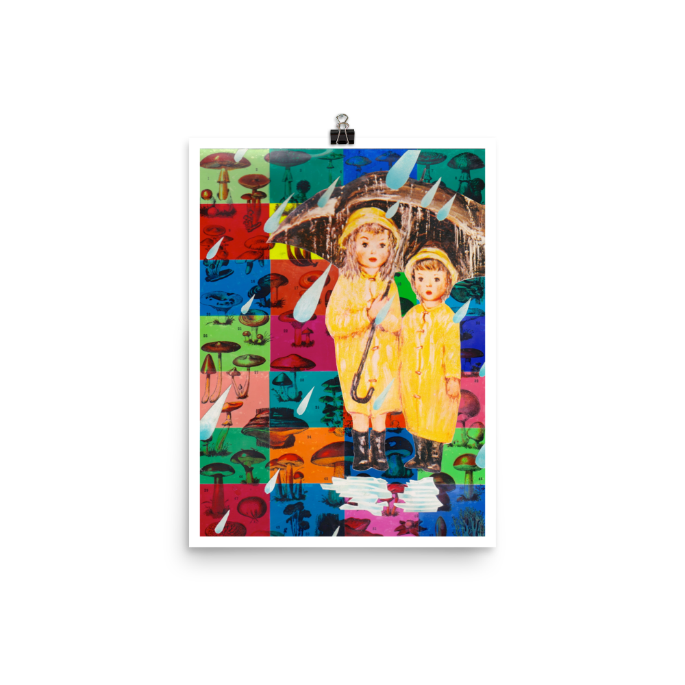 mushroom umbrella print 12x16"