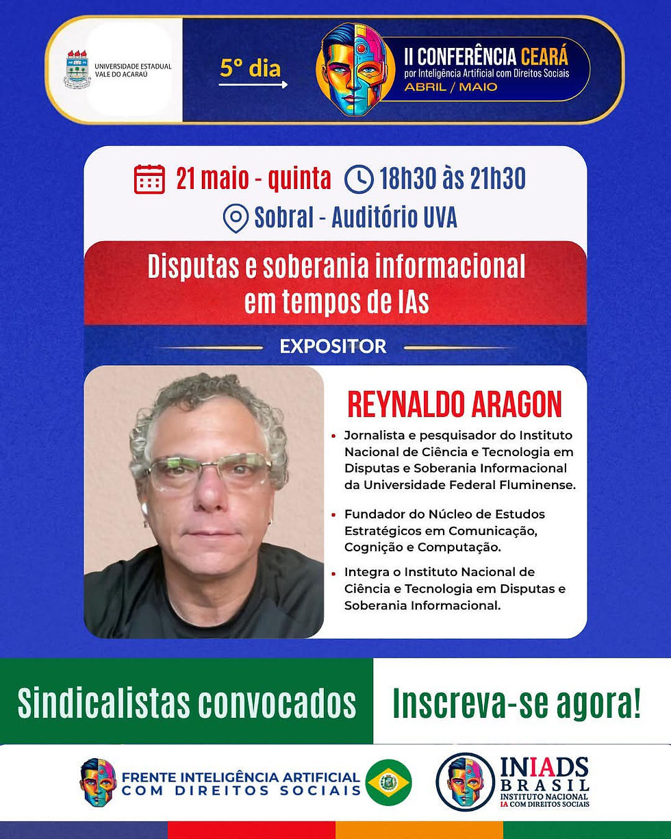 II Conferência Ceará por IA com Direitos Sociais debate soberania informacional em Sobral nesta quinta-feira