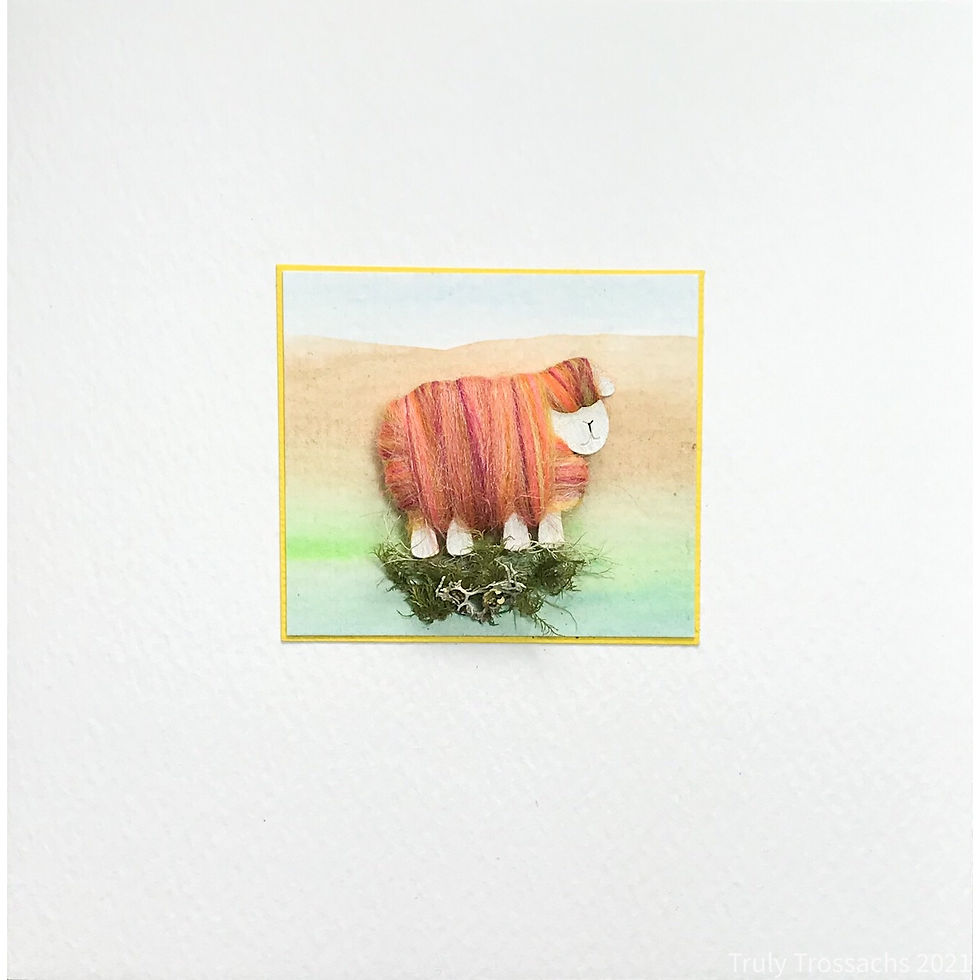 Thumbnail: Card/Brooch Card Woolly  Sheep