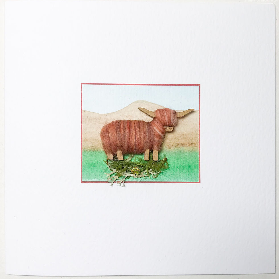 Thumbnail: Card/Brooch Card Highland Cow