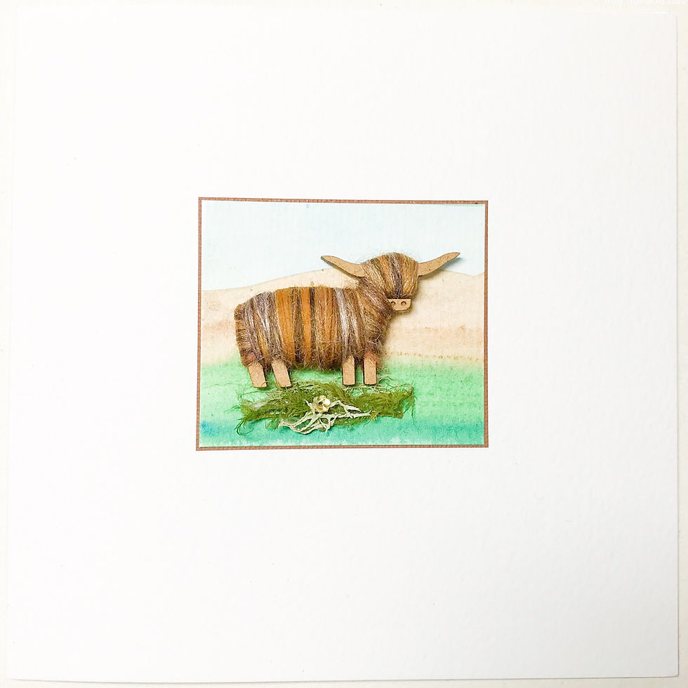 Thumbnail: Card/Brooch Card Highland Cow