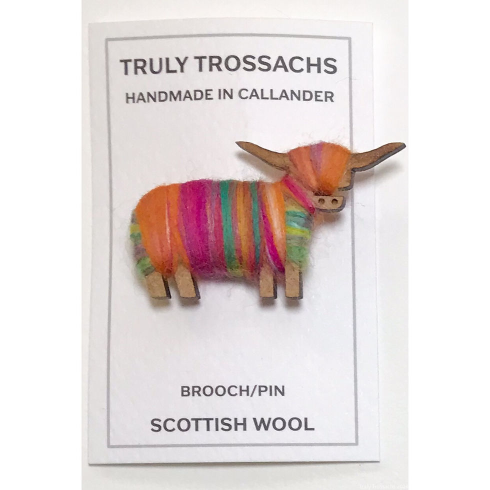 Thumbnail: Highland Cow Brooch Multi Blends