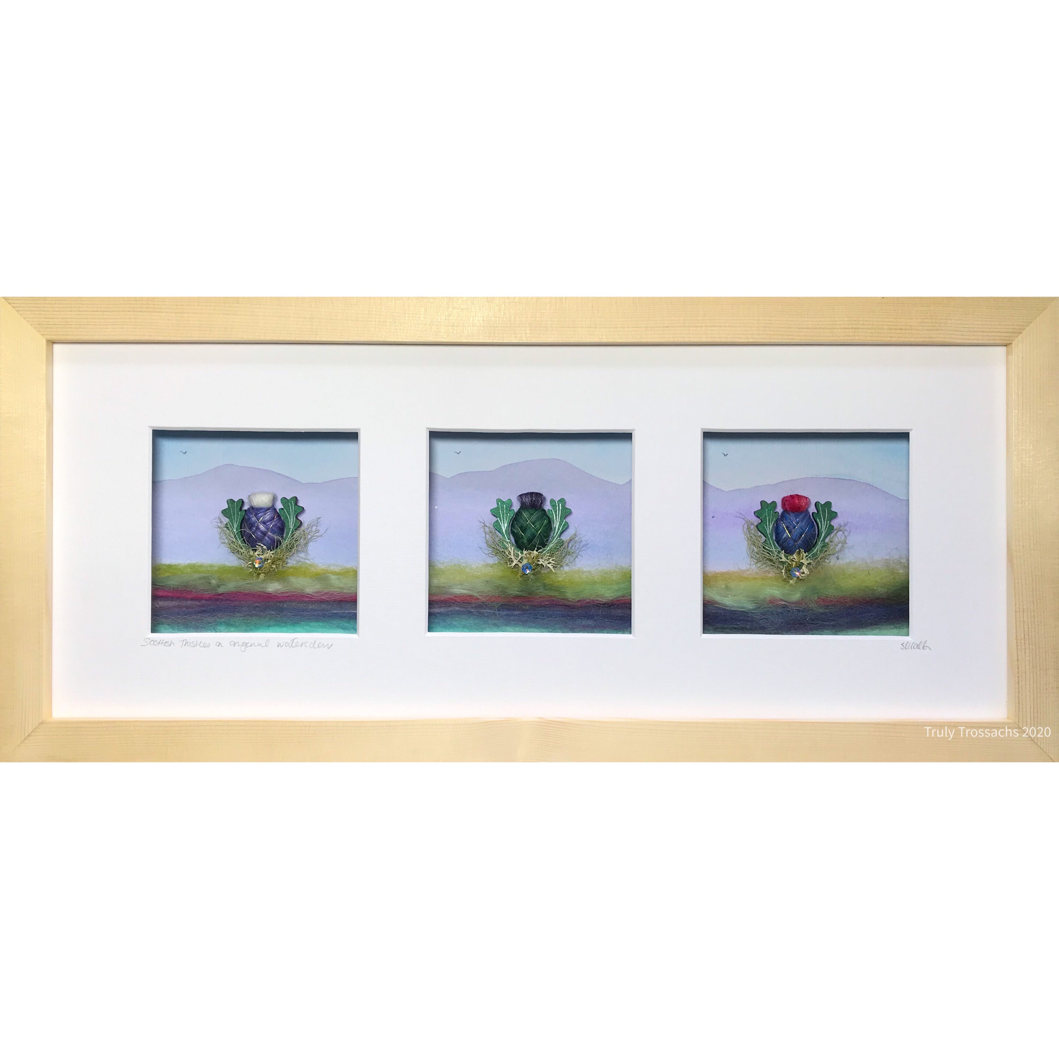 Long Triple Window Boxed Picture Scottish Thistle