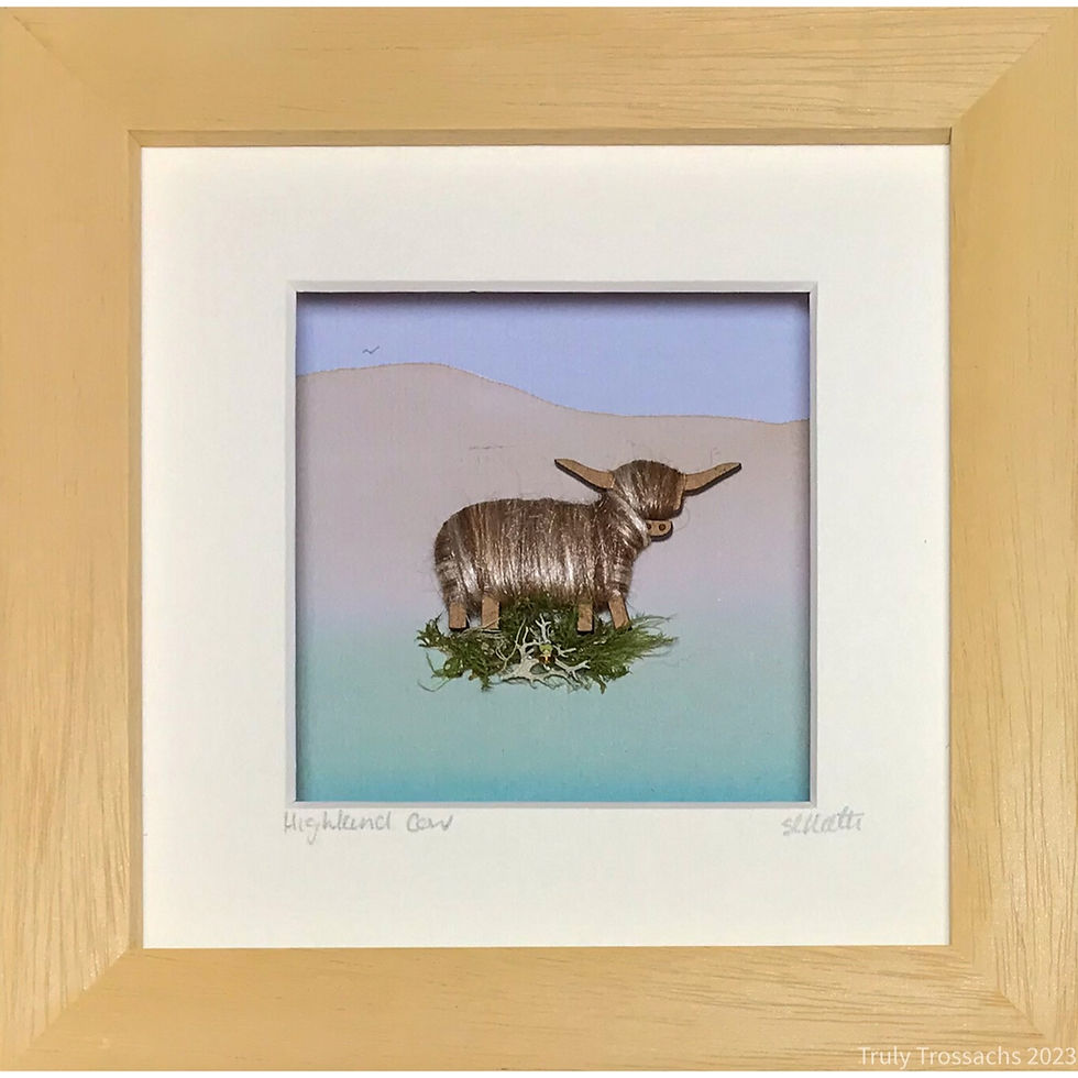 Thumbnail: Small Boxed Picture Highland Cow- natural blends