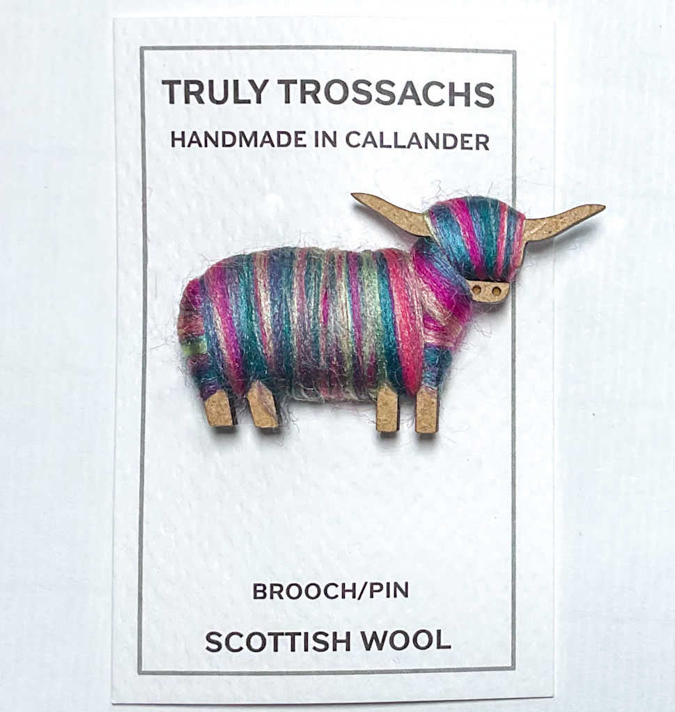 Thumbnail: Highland Cow Brooch Multi Blends