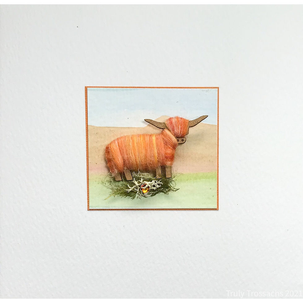 Thumbnail: Card/Brooch Card Highland Cow
