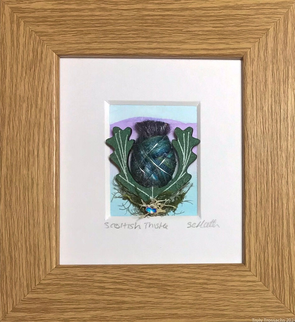 Thumbnail: Wool Wrapped Scottish Thistle Mini Boxed Pictures
