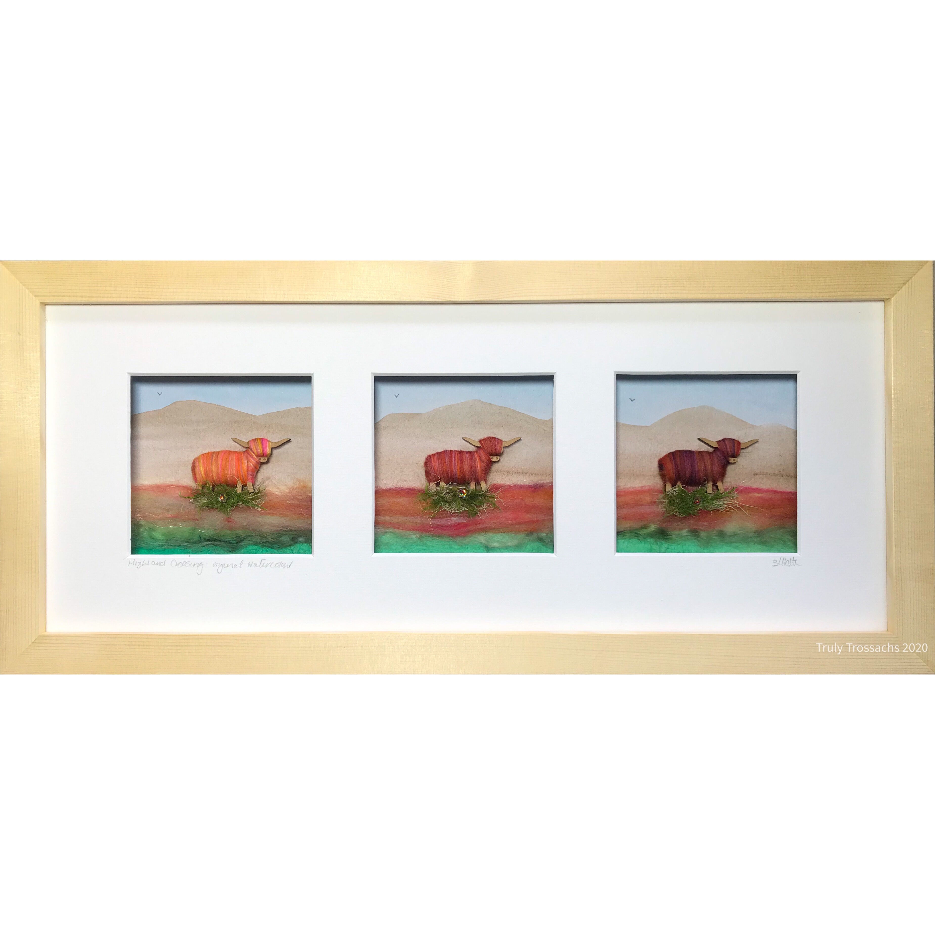 Long Triple Boxed Picture Highland Cows