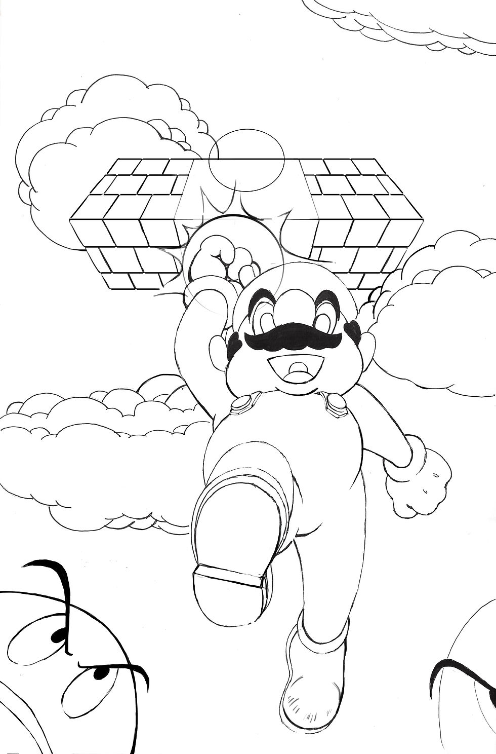 Mario_fanart line_art