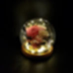 Enman永生花水晶玻璃球擺設 - 水紅色夜光