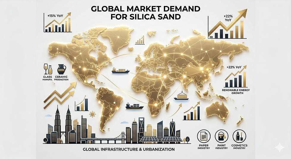 growing silica sand demand globally
