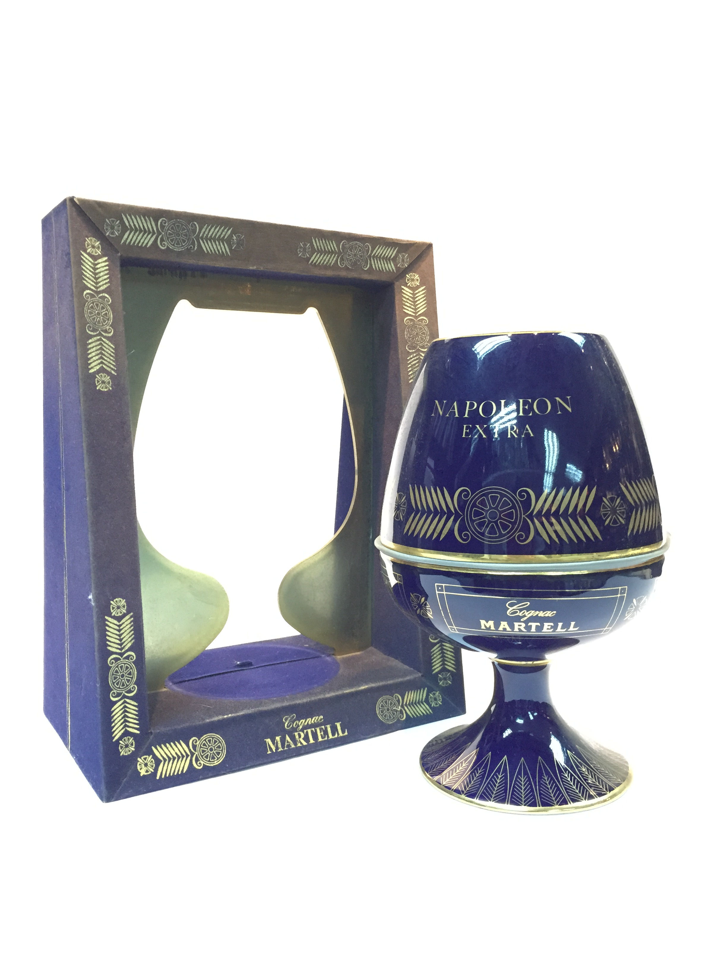 Martell Napoleon Extra Limoges Porcelain Decanter Goblet 1980s