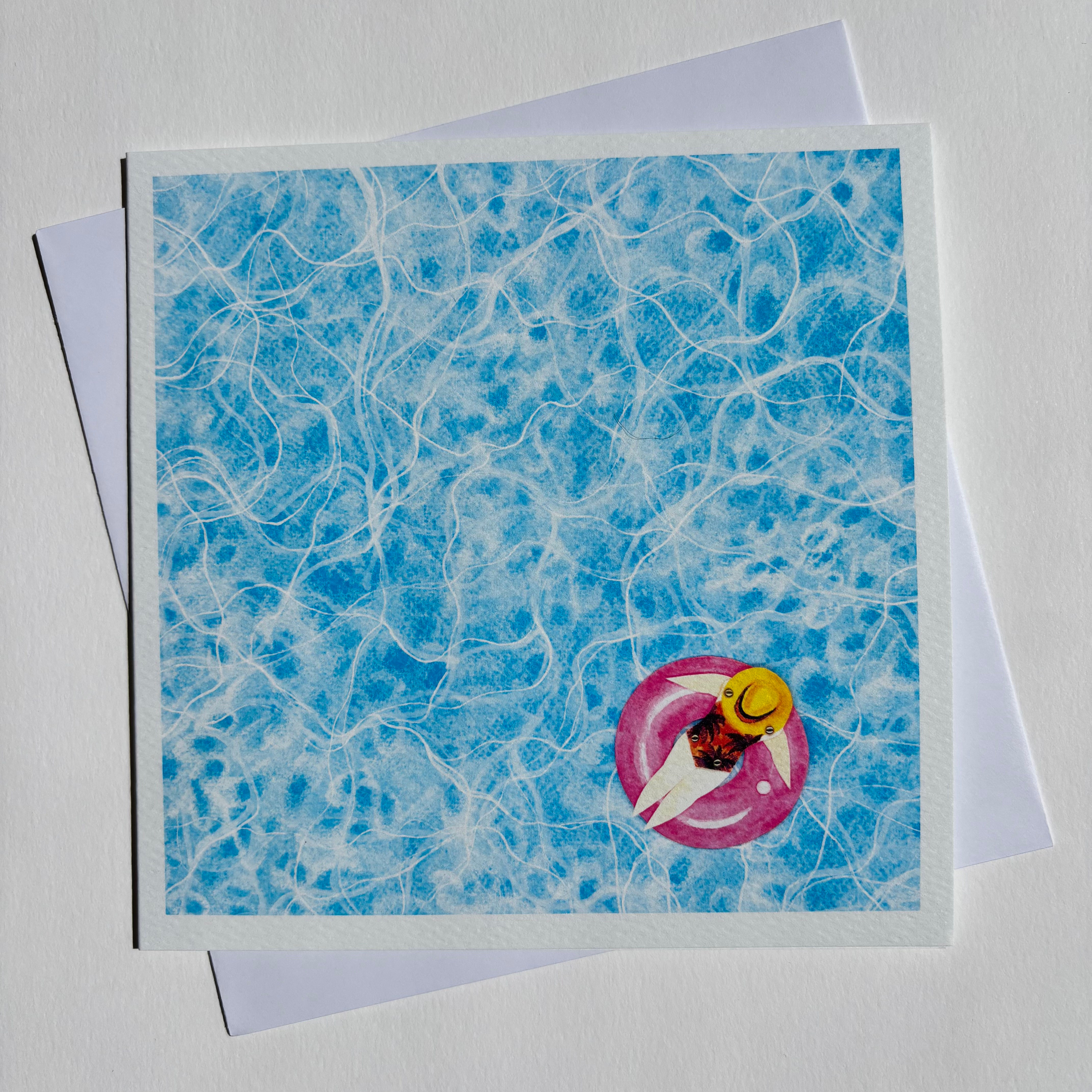 SWIMMING IN THE WATER Pink Doughnut Greeting Card