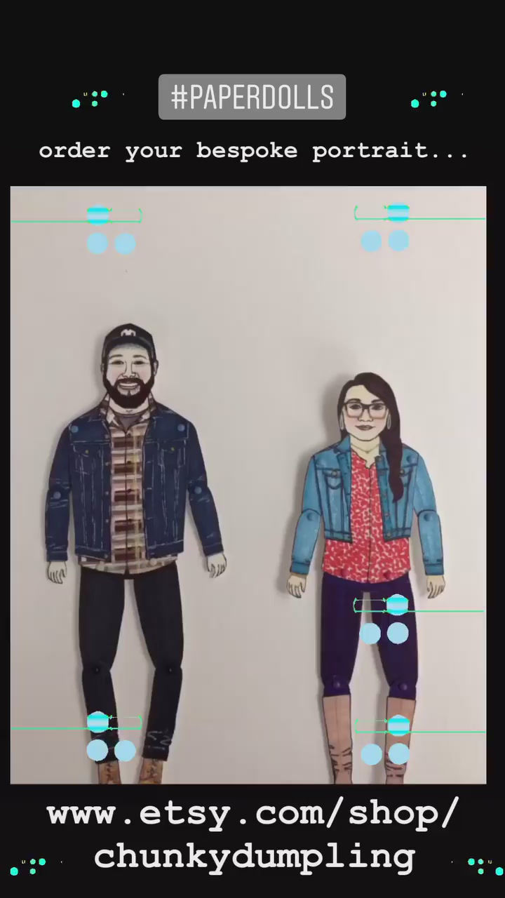Thumbnail: UNFRAMED BESPOKE PAPER DOLLS