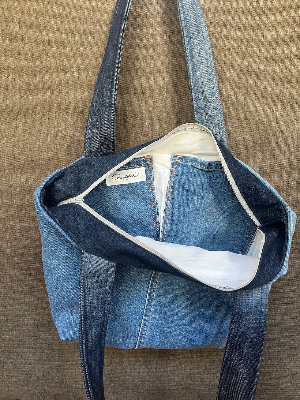 Thumbnail: Denim Bag handmade from rescued and upcycled jeans