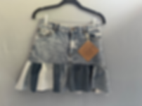 Short Upcycled Denim Patchwork Skirt