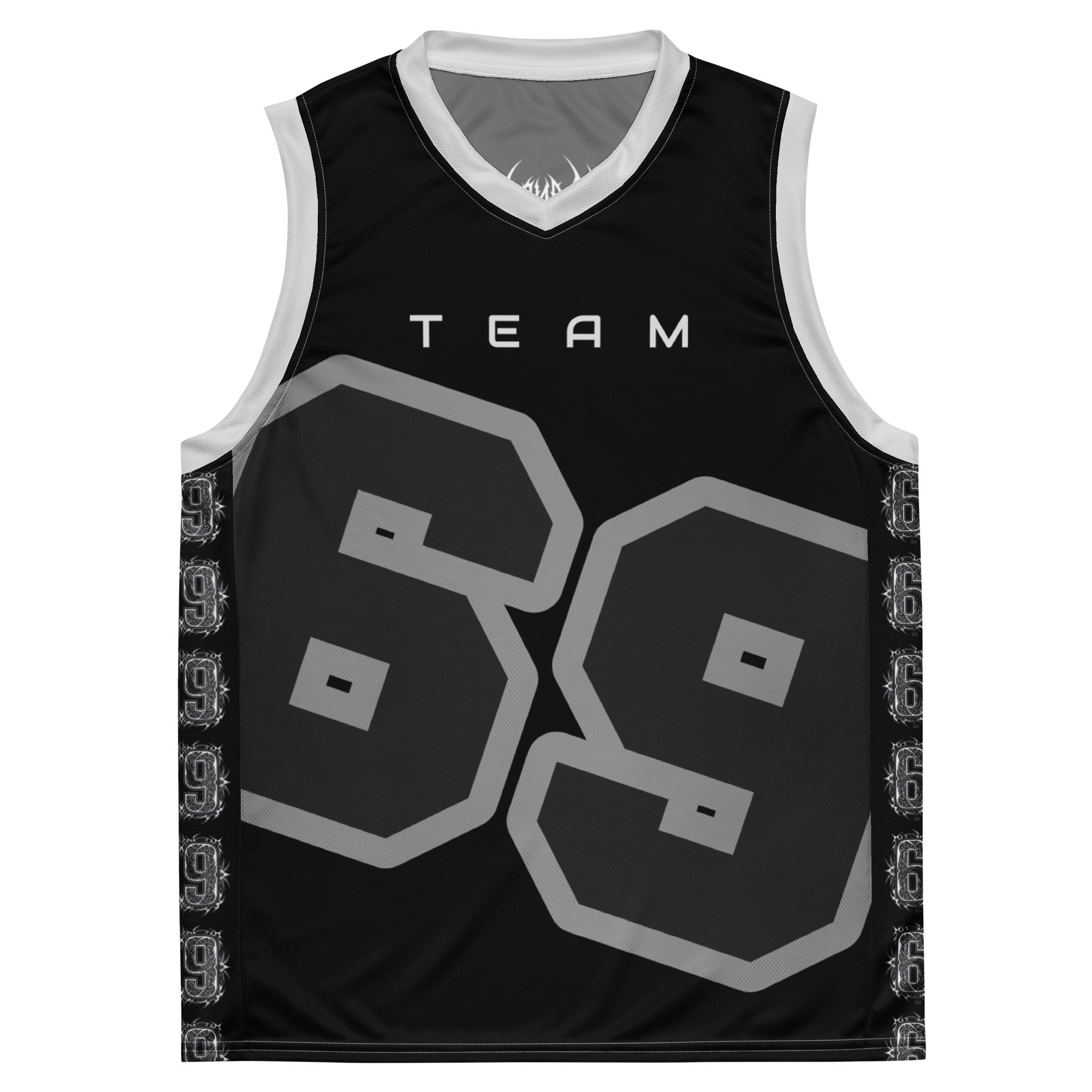 Camiseta manga cero unisex Black Diseño TEAM 69