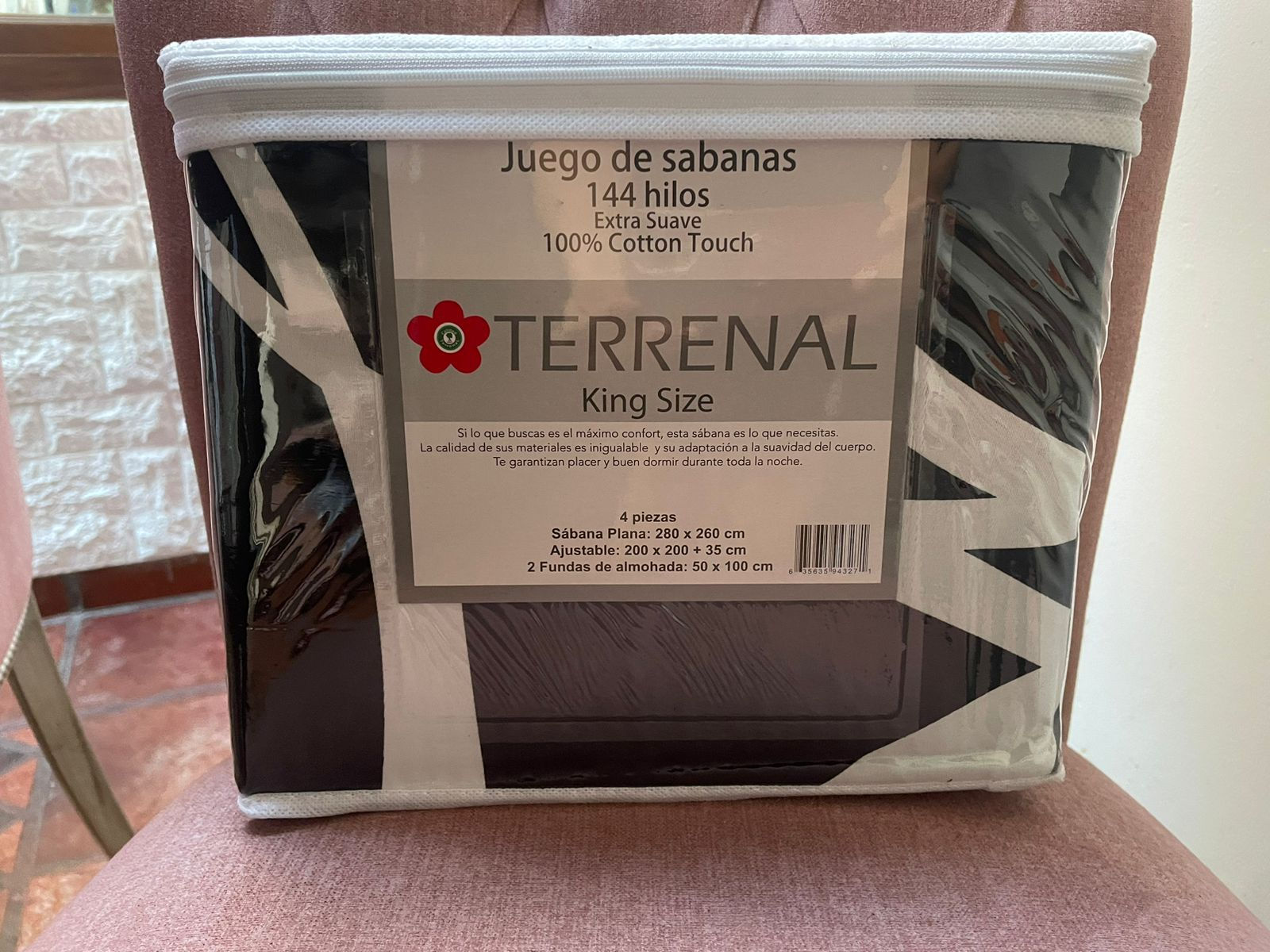 JUEGO DE SÁBANA TERRENAL KING ESTAMPADA
