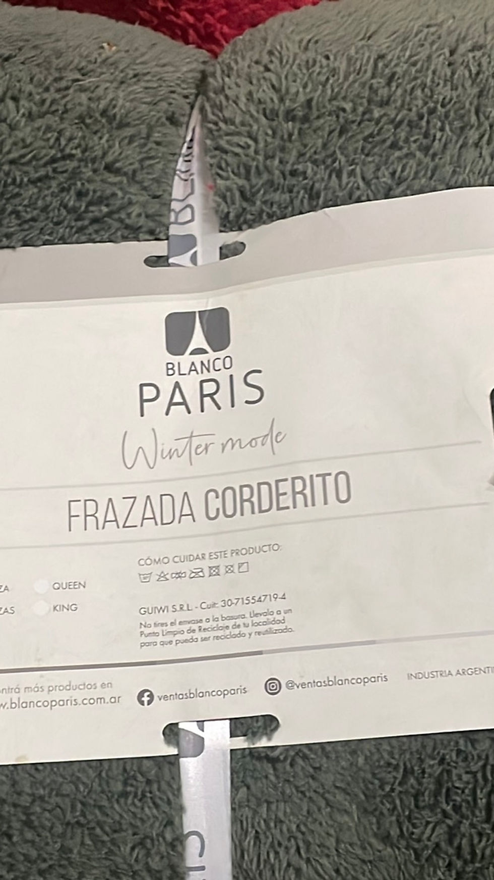 Miniatura: Frazada de Corderito King  
