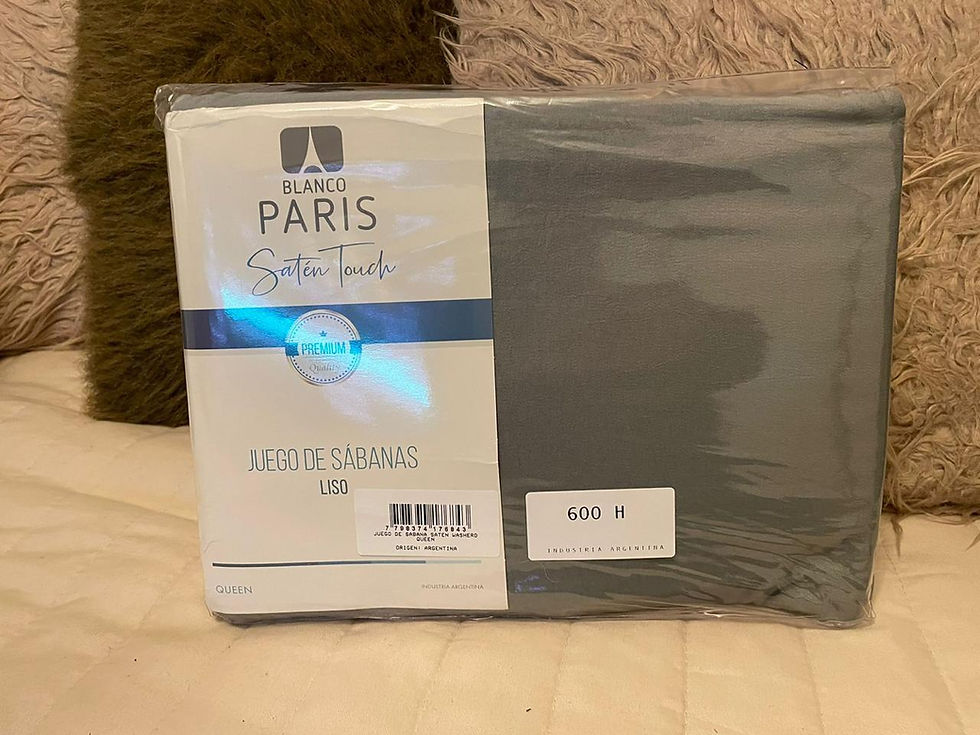 Miniatura: JUEGO DE SÁBANAS  BLANCO PARIS  LINEA SATÉN TOUCH 600 HILOS KING