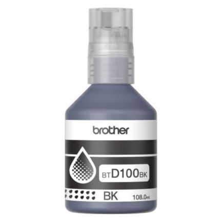 Botella de tinta BROTHER de color negro de ultra alto rendimiento BTD100BK de la