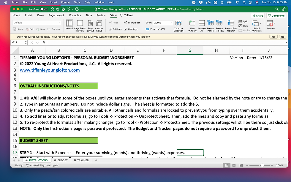 Thumbnail: Variable Income Personal Budget Worksheet