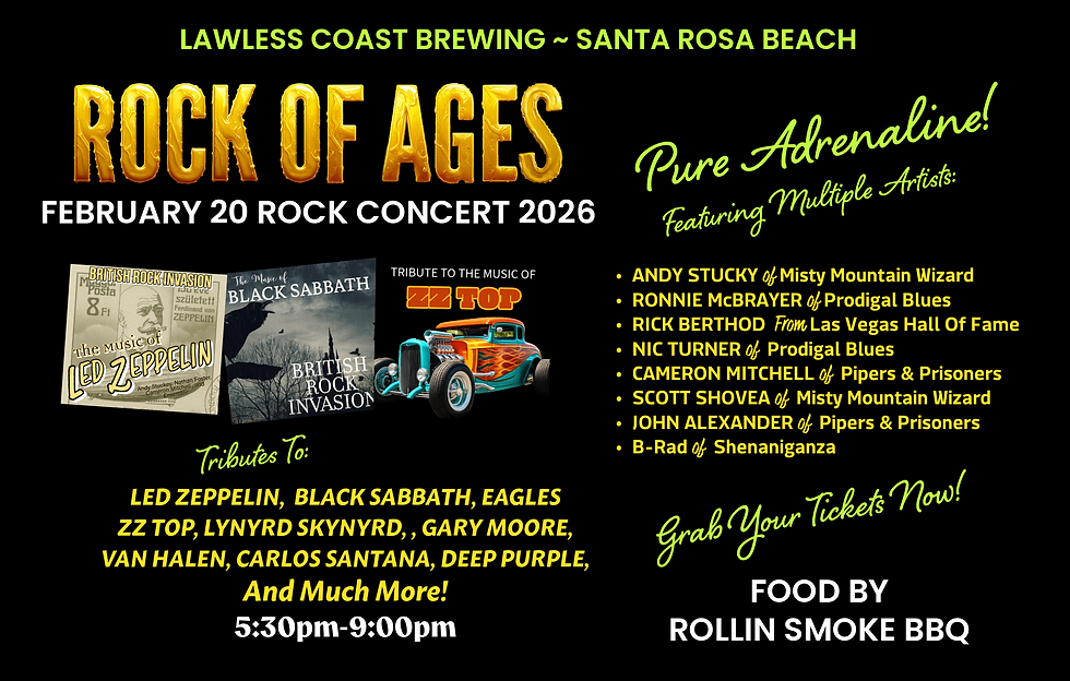 ROCK OF the AGES Concert - Lawless Coast Brewing Santa Rosa Beach, FL