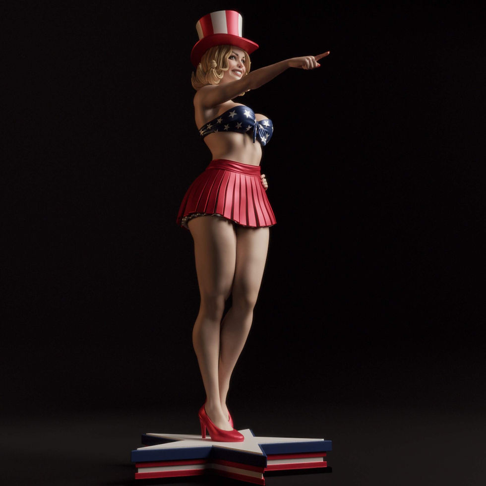 Miniaturbild: All American Bombshell - 1 Unpainted Large Scale 3D Resin Printed Model Kit- ABE