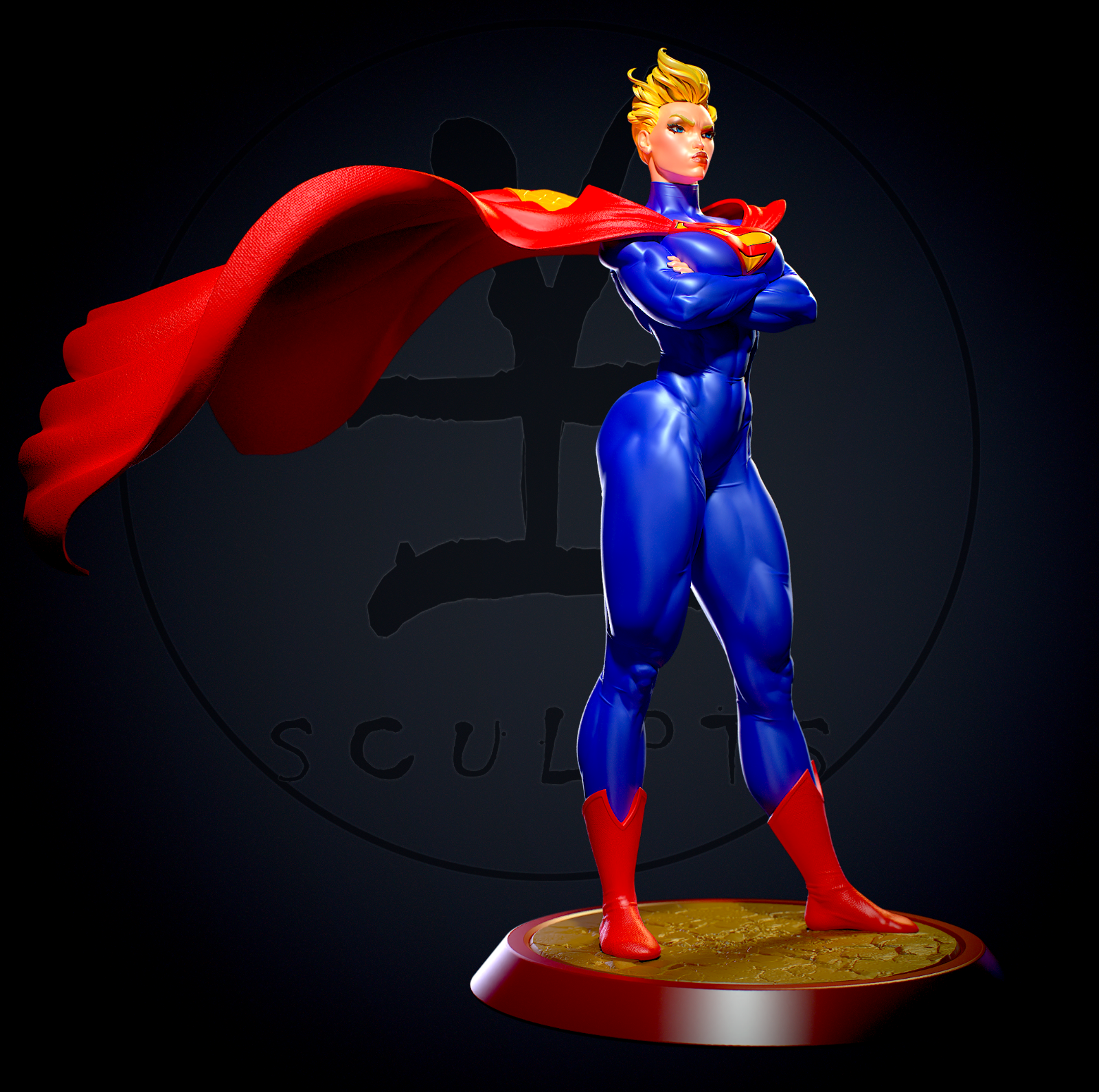 Elseworlds Supergirl - 1 kit de modèle 3D en résine non peinte à grande échelle + base - YAN