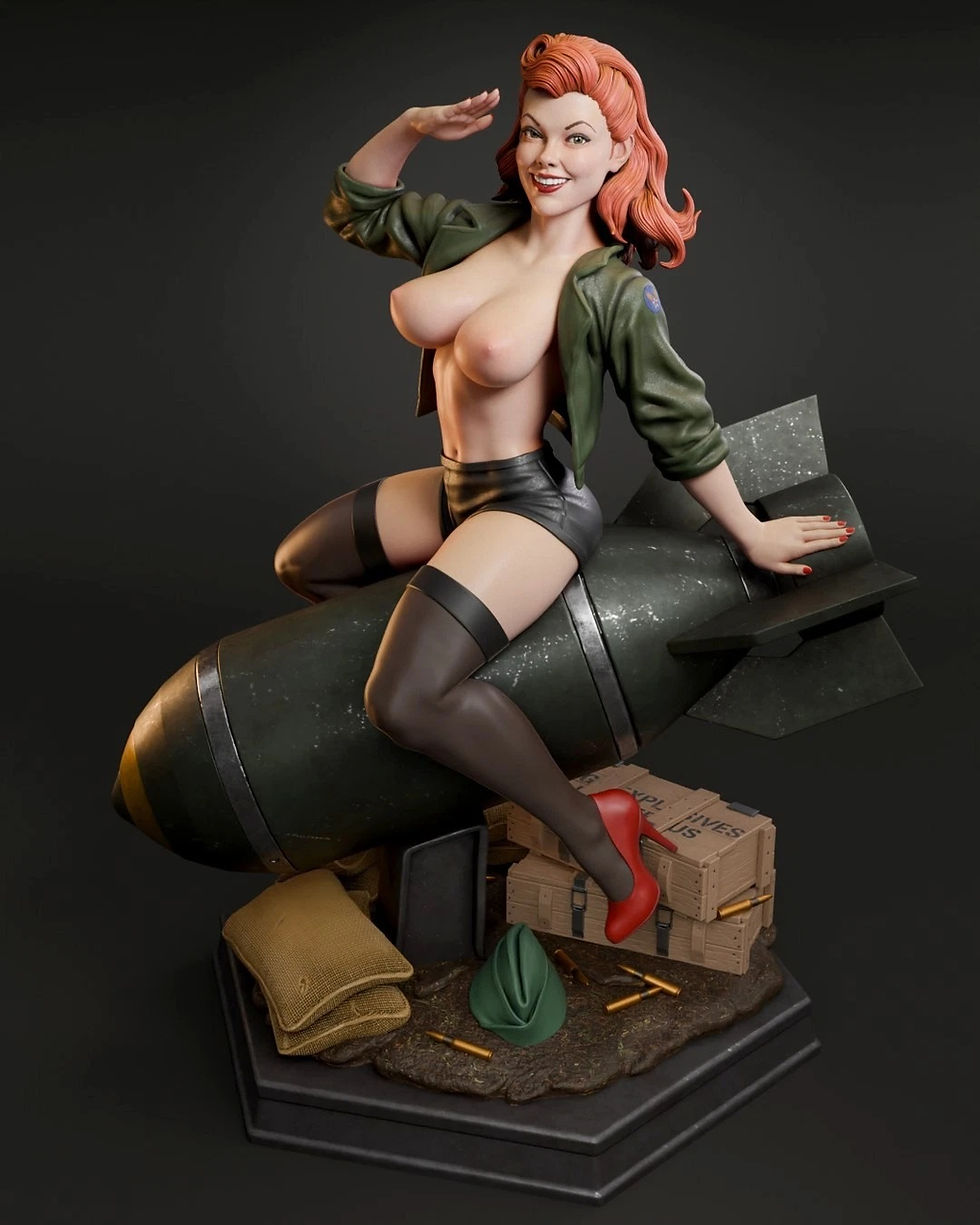 Thumbnail: Air Force Bombshell NSFW - Unpainted Large Scale 3D Resin Printed Model Kit- ABE